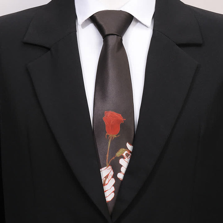 Corbata de negocios fina con estampado animal divertido para hombre
