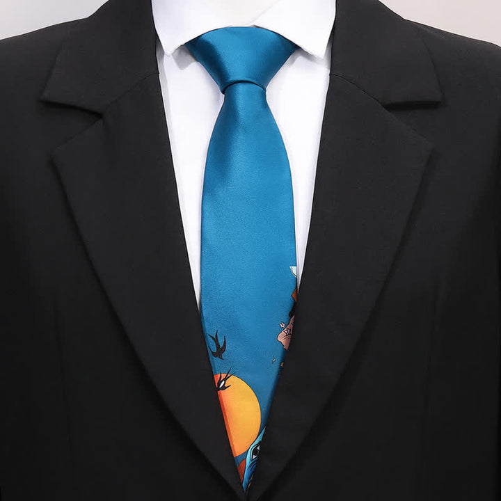 Corbata de negocios fina con estampado animal divertido para hombre