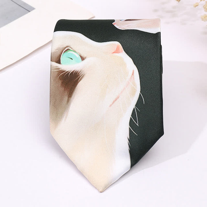 Corbata de negocios fina con estampado animal divertido para hombre
