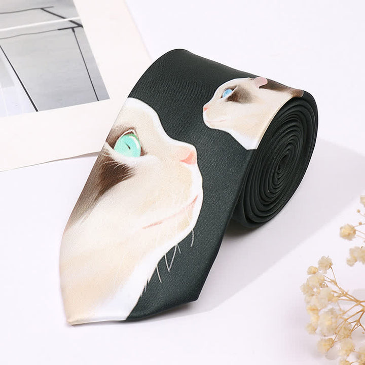 Corbata de negocios fina con estampado animal divertido para hombre