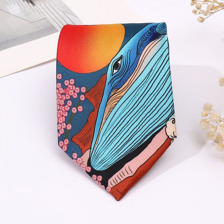 Corbata de negocios fina con estampado animal divertido para hombre