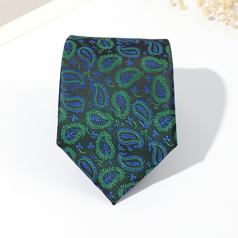 Corbata de hombre con jacquard y fondo negro en mezcla de anacardos