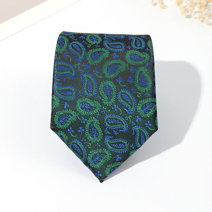 Corbata de hombre con jacquard y fondo negro en mezcla de anacardos