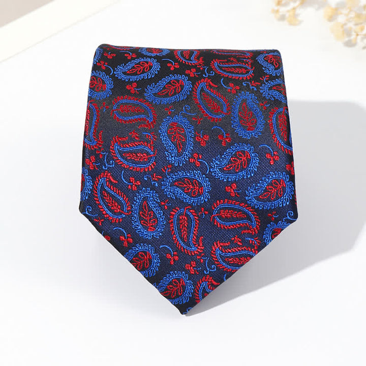 Corbata de hombre con jacquard y fondo negro en mezcla de anacardos