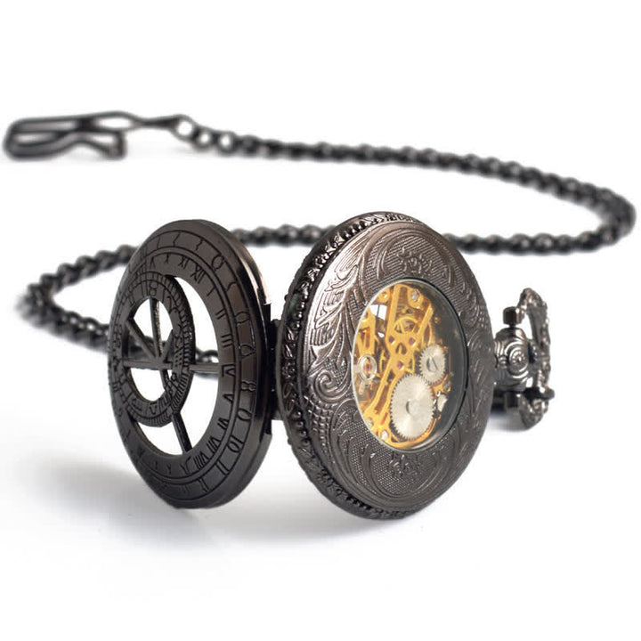 Reloj de bolsillo mecánico con brújula y doce constelaciones.