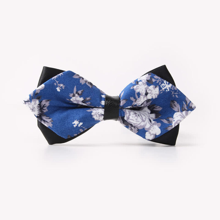 Pajarita de algodón con doble capa y diseño floral para hombre