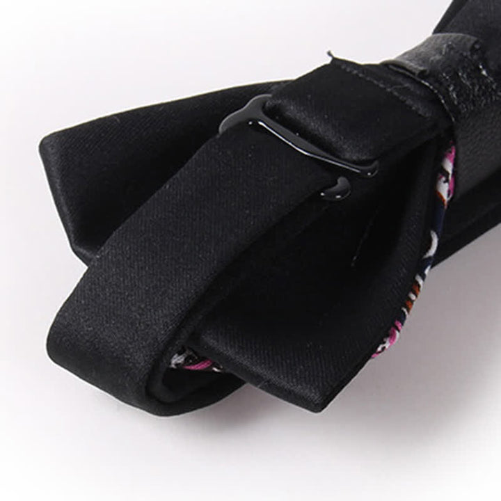 Pajarita de algodón con doble capa y diseño floral para hombre - image 5