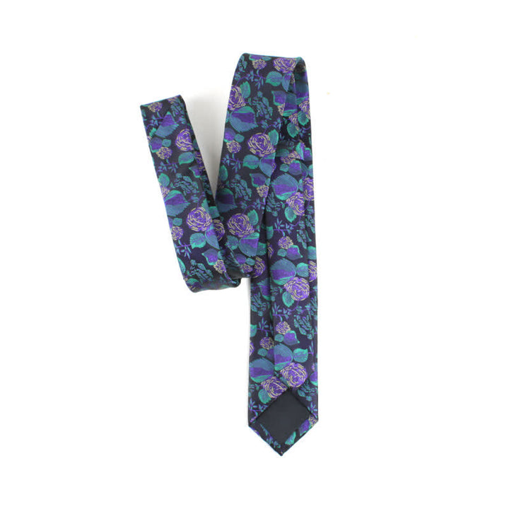 Traje de ocio para fiesta de bodas para hombre, corbata ajustada con diseño floral