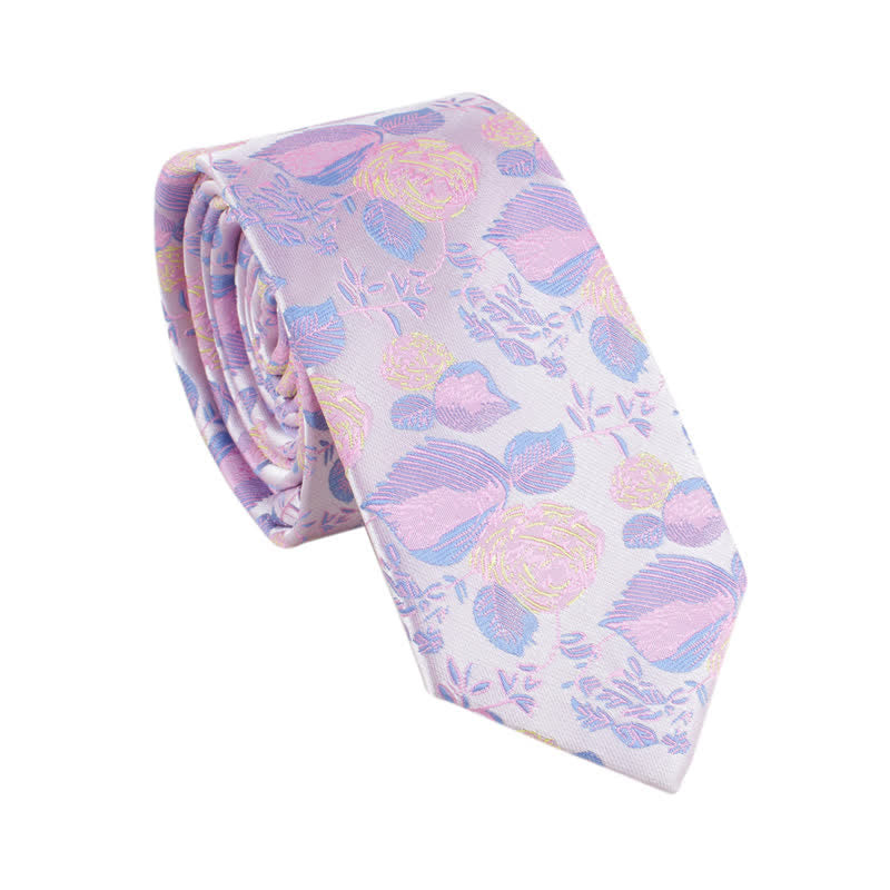 Traje de ocio para fiesta de bodas para hombre, corbata ajustada con diseño floral