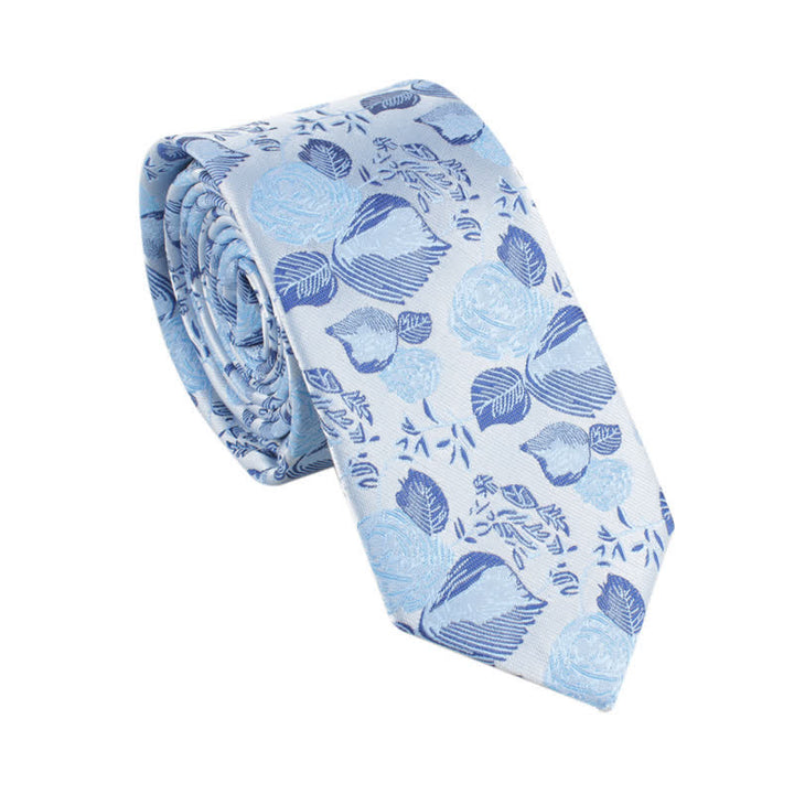 Traje de ocio para fiesta de bodas para hombre, corbata ajustada con diseño floral