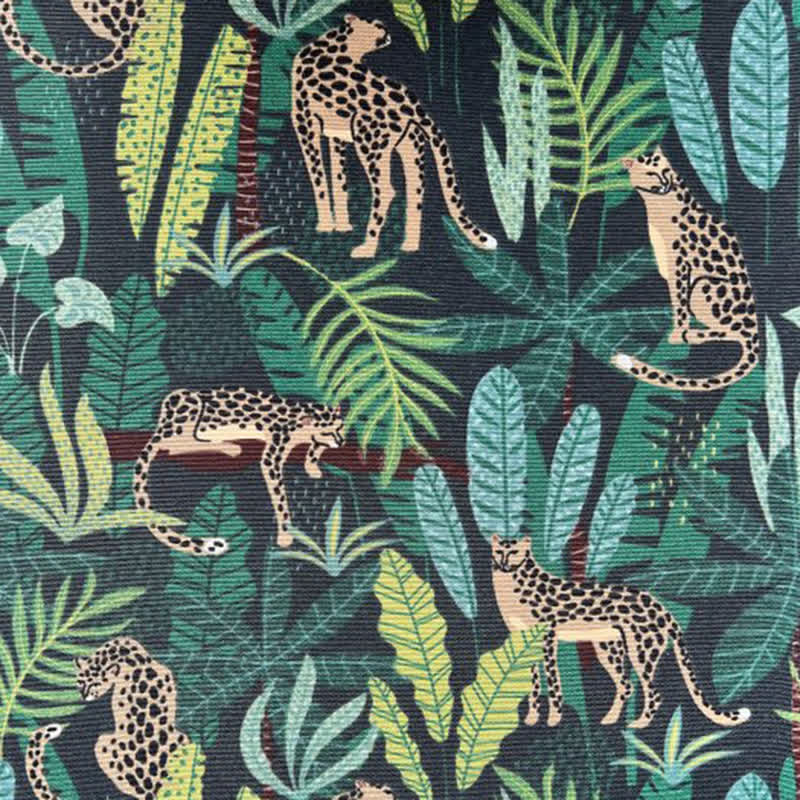 Corbata de hombre con estampado de selva tropical verde jaguar