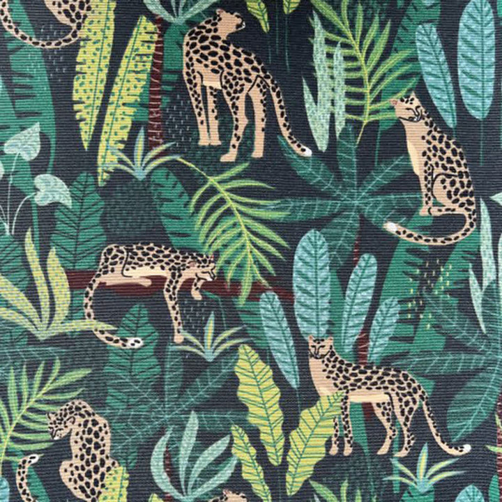 Corbata de hombre con estampado de selva tropical verde jaguar