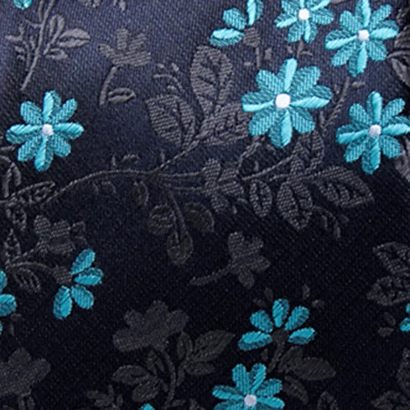 Corbata elegante con estampado floral azul marino para hombre