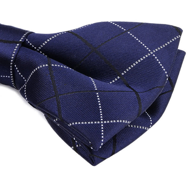 Conjunto de 2 pajaritas con estampado de cuadros estilo británico para hombre