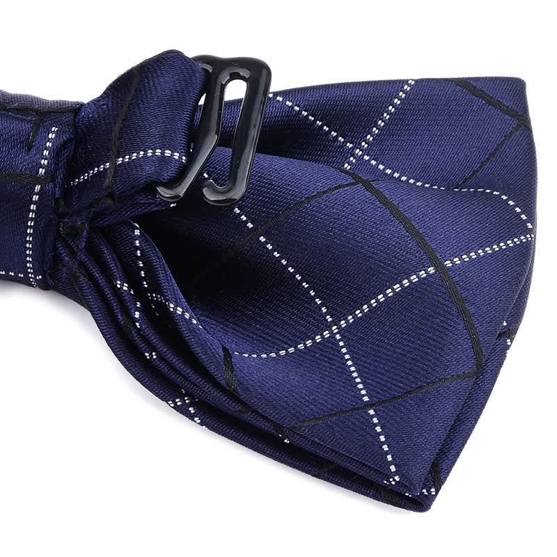 Conjunto de 2 pajaritas con estampado de cuadros estilo británico para hombre