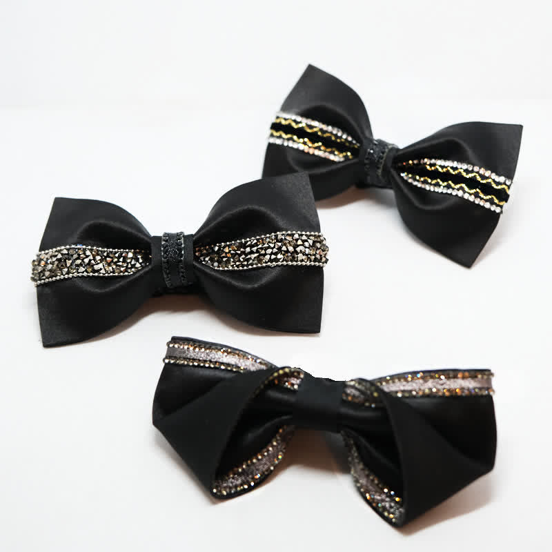 Pajarita negra con diamantes de imitación Sea Of Stars para hombre
