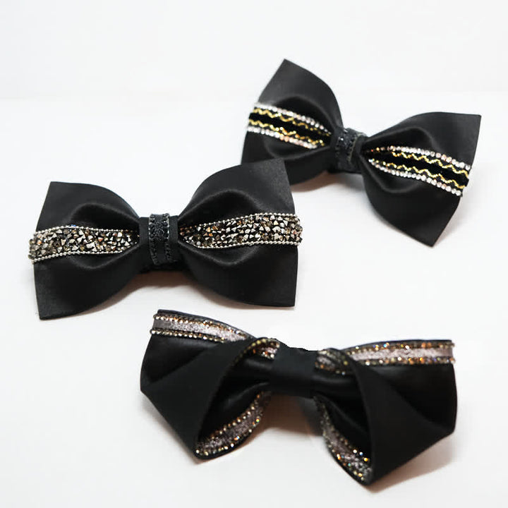 Pajarita negra con diamantes de imitación Sea Of Stars para hombre