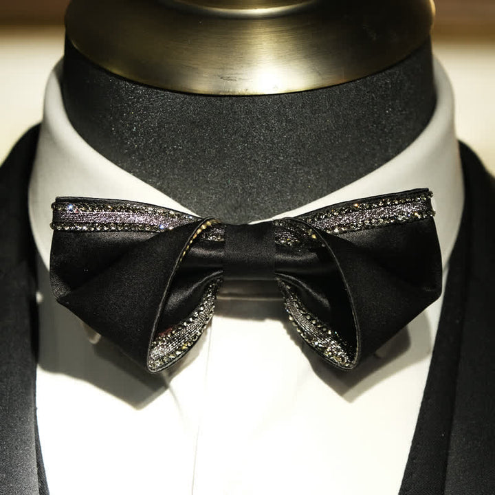 Pajarita negra con diamantes de imitación Sea Of Stars para hombre