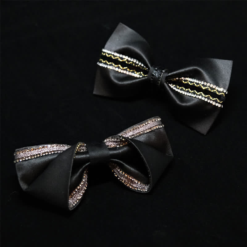Pajarita negra con diamantes de imitación Sea Of Stars para hombre