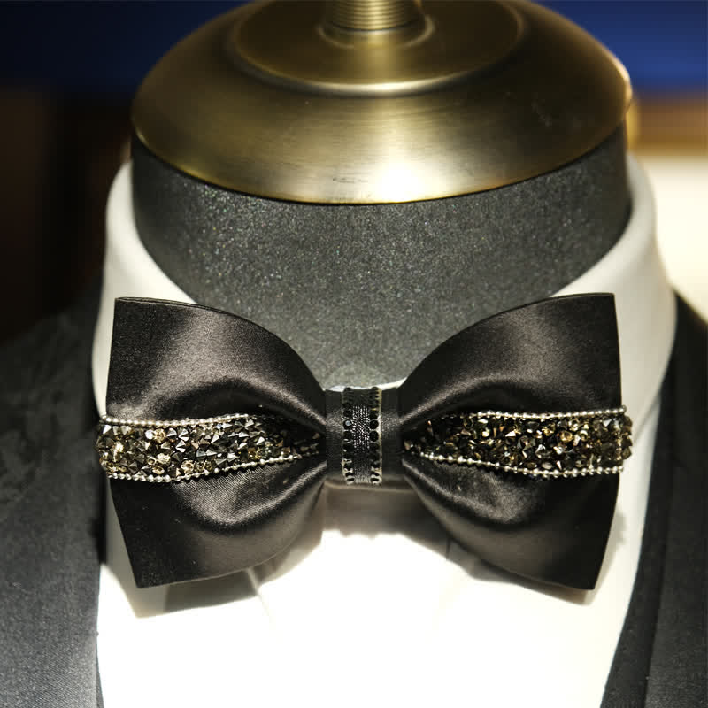 Pajarita negra con diamantes de imitación Sea Of Stars para hombre