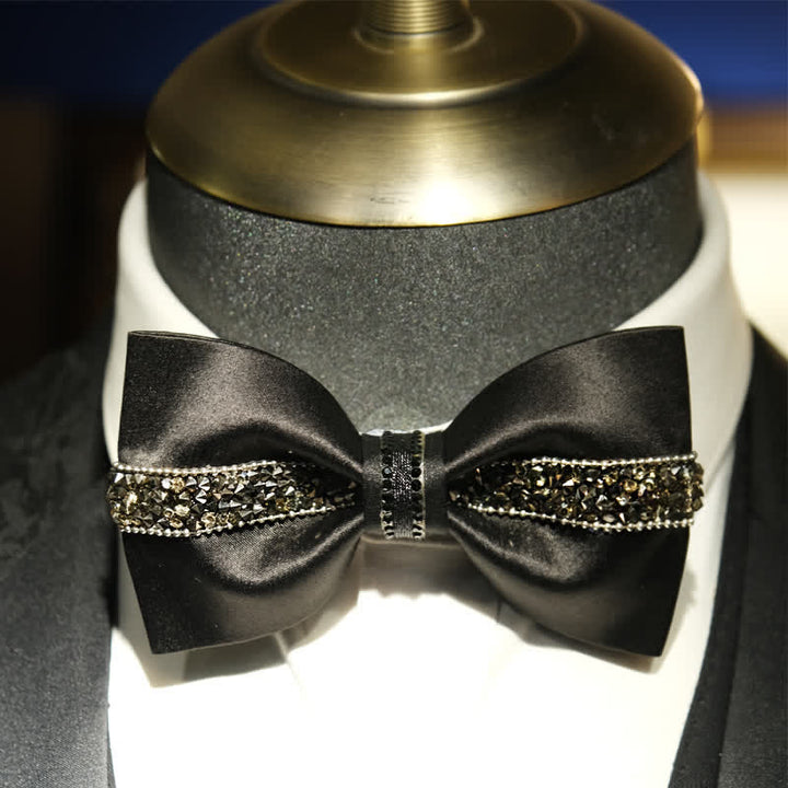 Pajarita negra con diamantes de imitación Sea Of Stars para hombre
