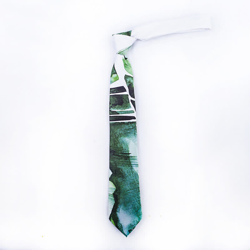 Corbata elegante para caballero con estampado de bellas escenas para hombre