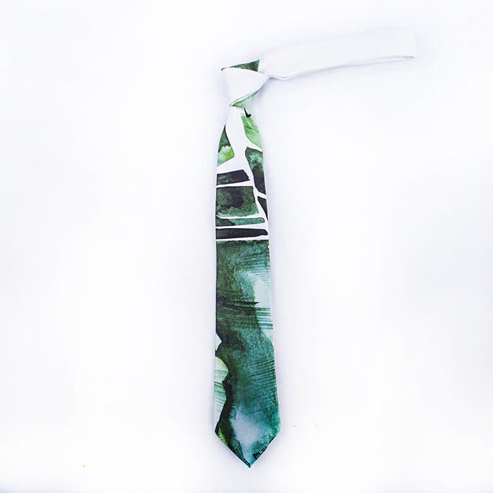 Corbata elegante para caballero con estampado de bellas escenas para hombre
