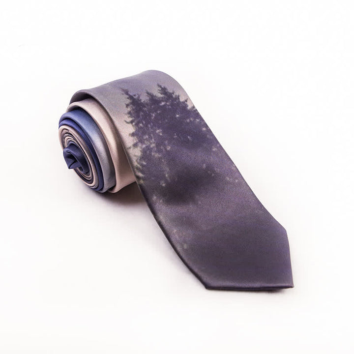 Corbata elegante para caballero con estampado de bellas escenas para hombre