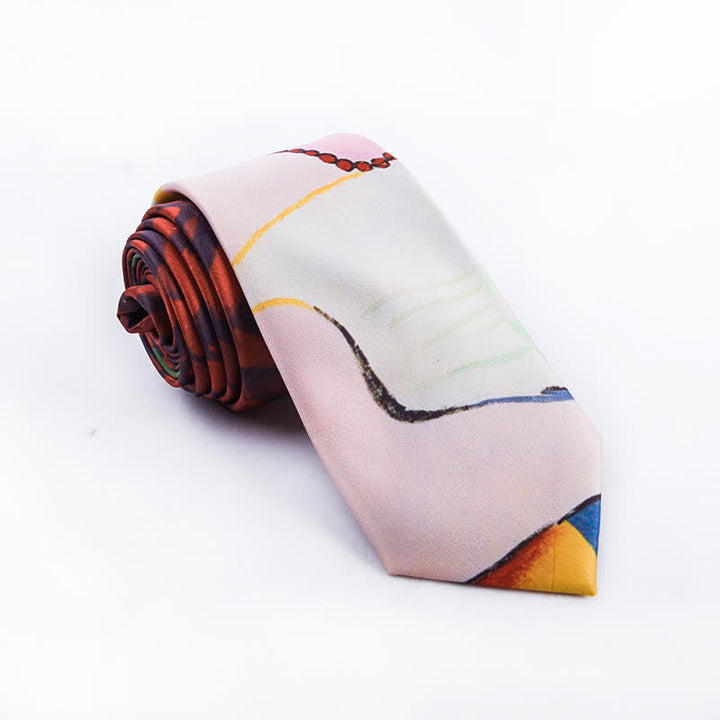 Corbata elegante para caballero con estampado de bellas escenas para hombre
