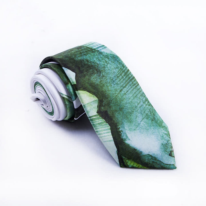 Corbata elegante para caballero con estampado de bellas escenas para hombre