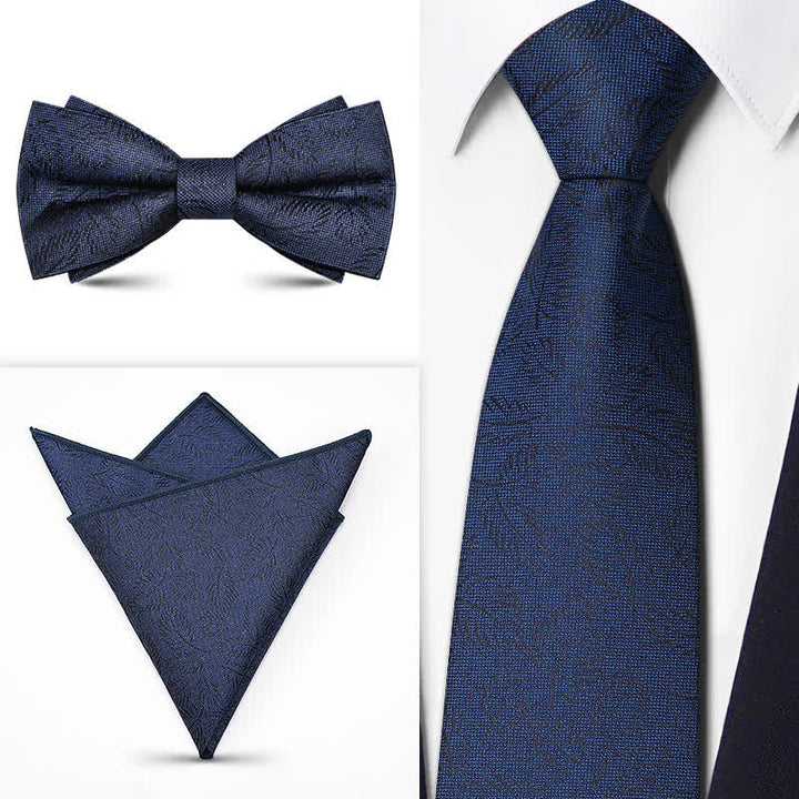 Conjunto de 3 corbatas de lazo con estampado de cachemira de la serie marrón para hombre