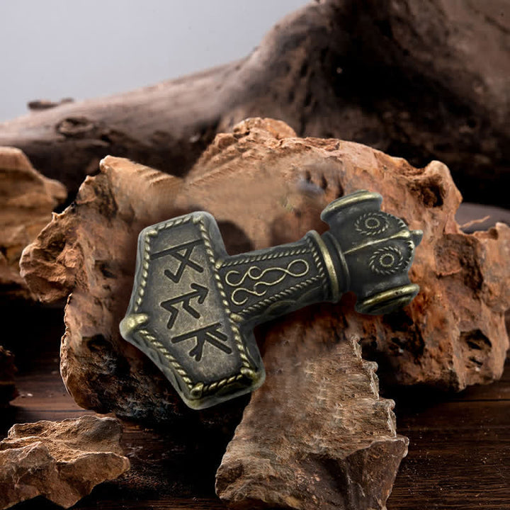 Cinturón de cuero con hebilla de martillo vikingo brutal para hombre hecho a mano