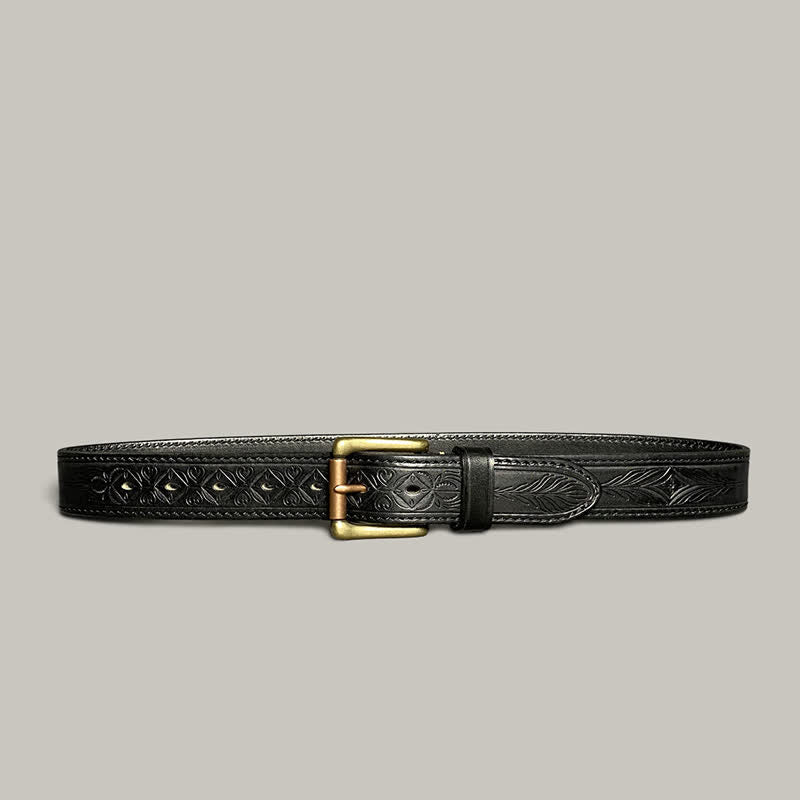 Cinturón de cuero con diseño de estampado floral de moda clásica
