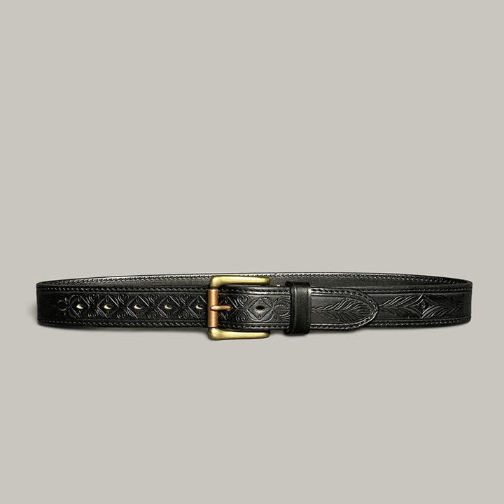 Cinturón de cuero con diseño de estampado floral de moda clásica