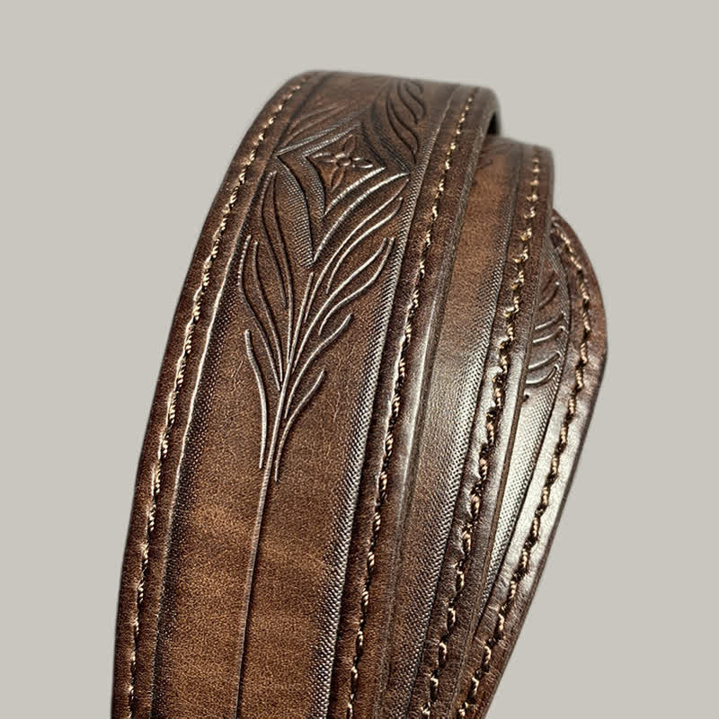 Cinturón de cuero con diseño de estampado floral de moda clásica