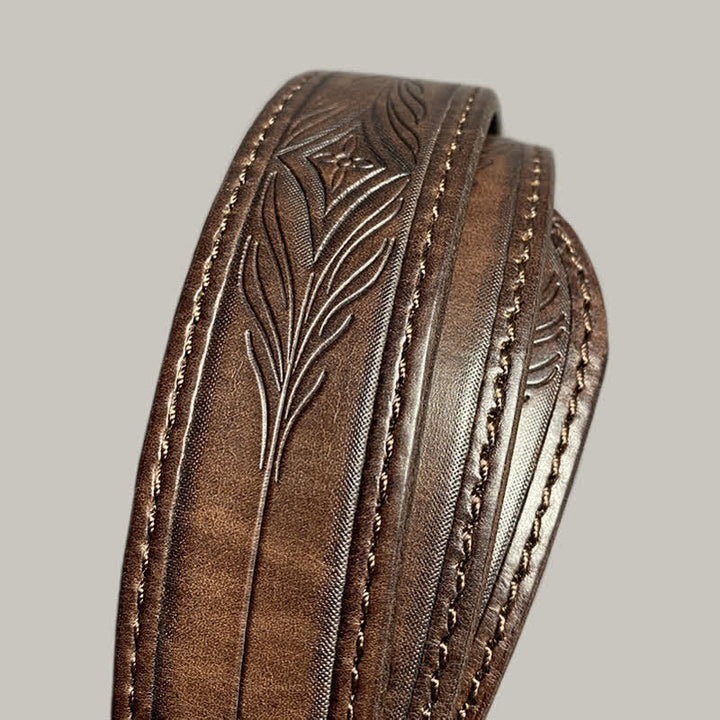 Cinturón de cuero con diseño de estampado floral de moda clásica