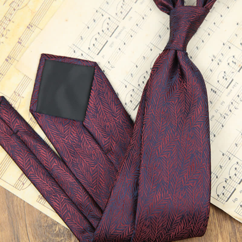 Corbata clásica con estampado floral y hojas finas para uso diario para hombre