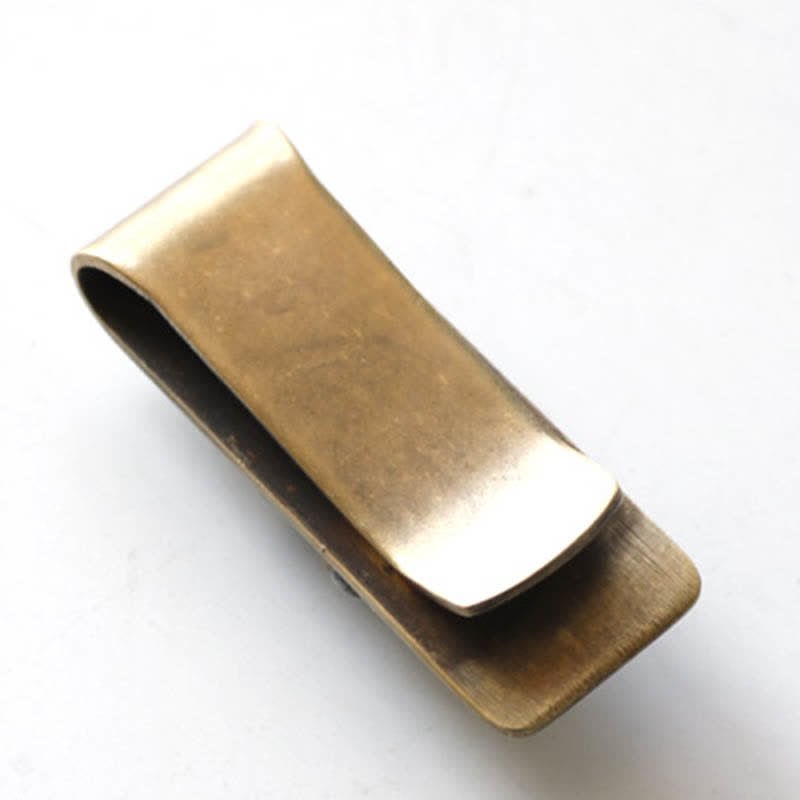 Clip para billetes portátil y creativo de latón con forma de calavera de pájaro