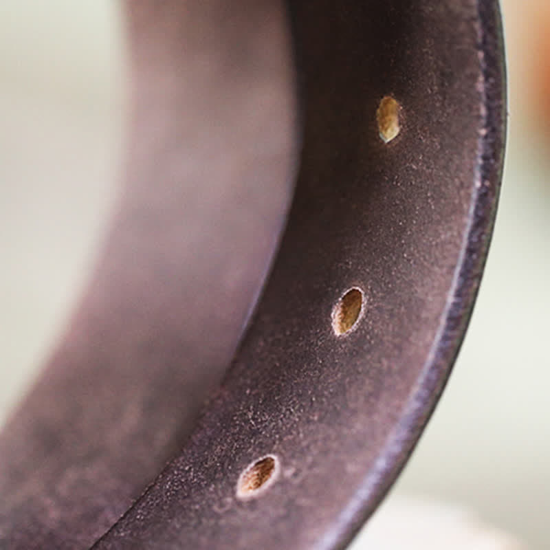 Cinturón de cuero genuino para jeans retro hecho a mano