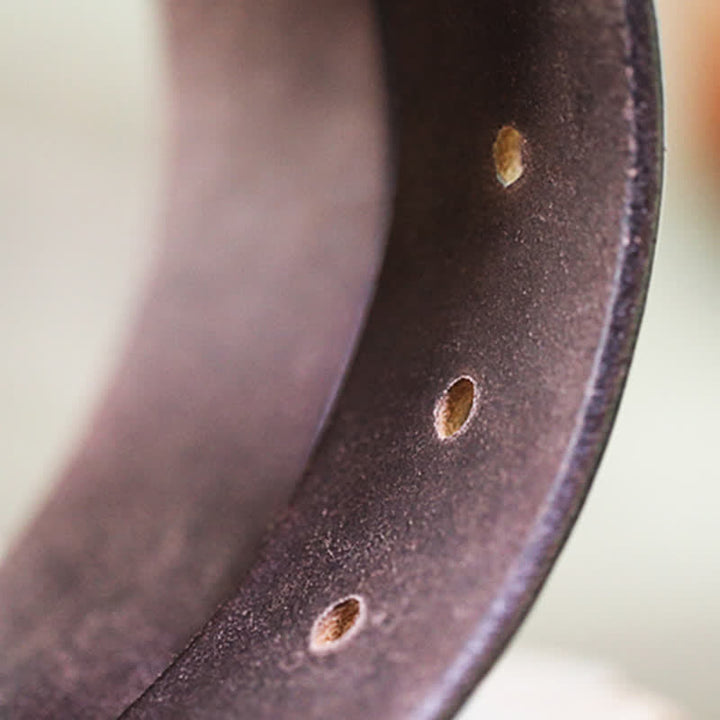 Cinturón de cuero genuino para jeans retro hecho a mano