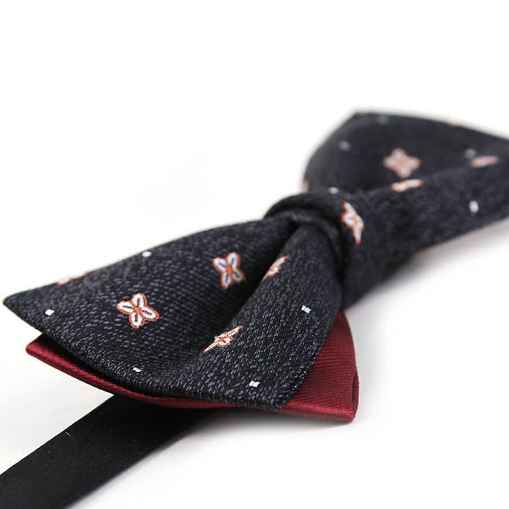 Pajarita de seda Lucky Stars en gris oscuro y burdeos para hombre