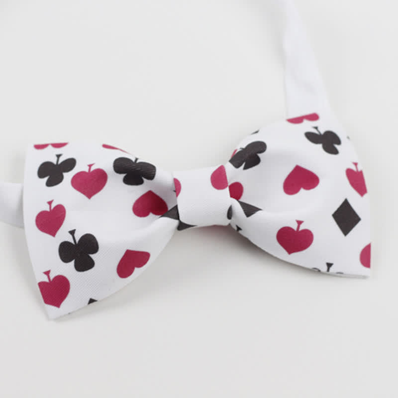 Pajarita de naipes de póquer blanca para hombre