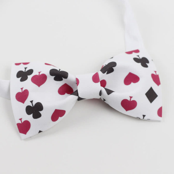 Pajarita de naipes de póquer blanca para hombre
