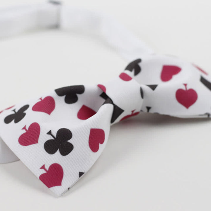 Pajarita de naipes de póquer blanca para hombre