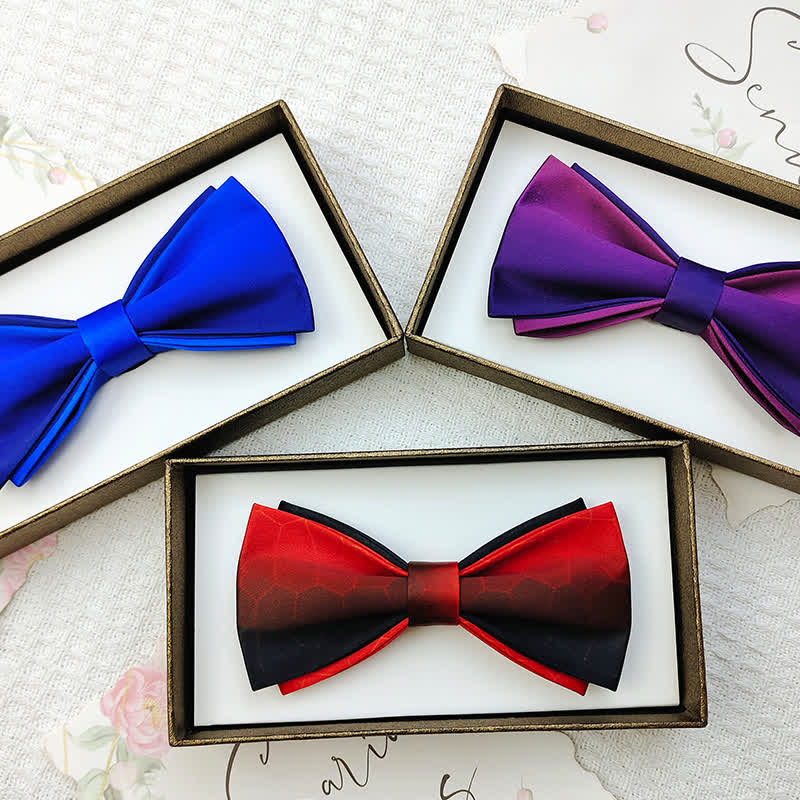 Pajarita de novio de doble capa con colores degradados para hombre