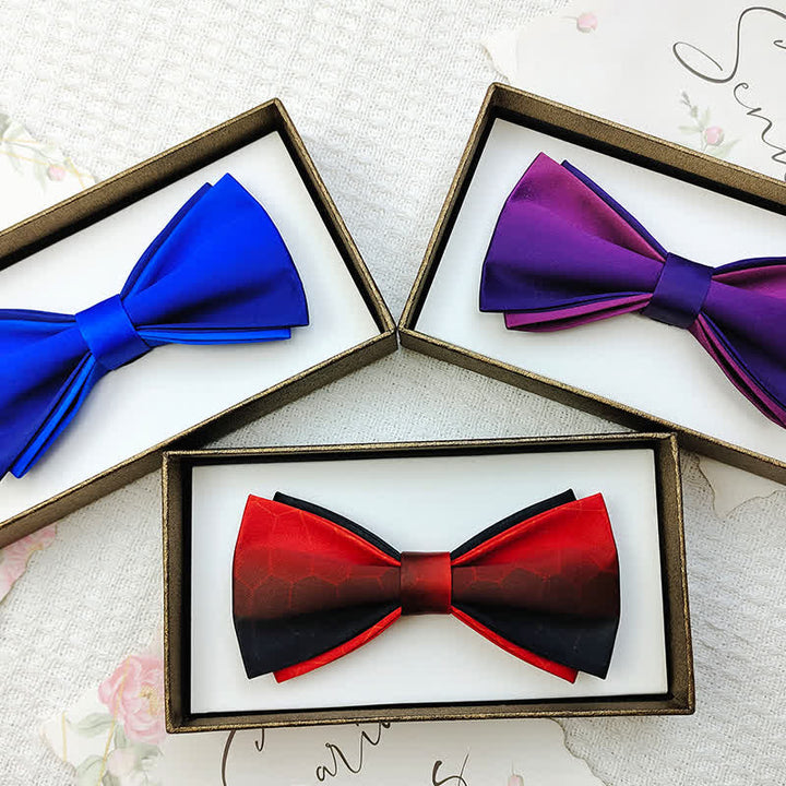 Pajarita de novio de doble capa con colores degradados para hombre