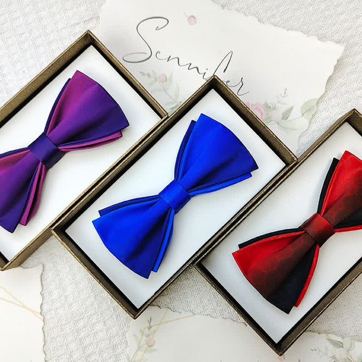 Pajarita de novio de doble capa con colores degradados para hombre