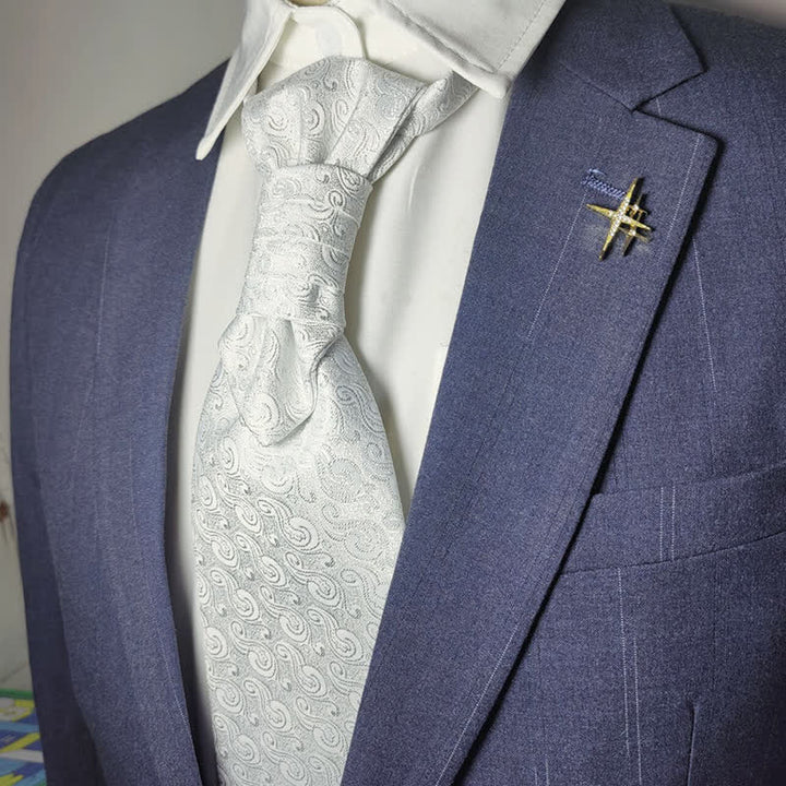 Corbata de caballero con estampado de cachemira para fiesta de negocios, preanudada
