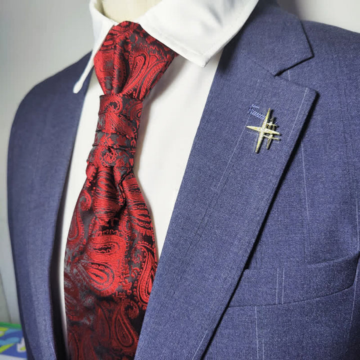 Corbata de caballero con estampado de cachemira para fiesta de negocios, preanudada