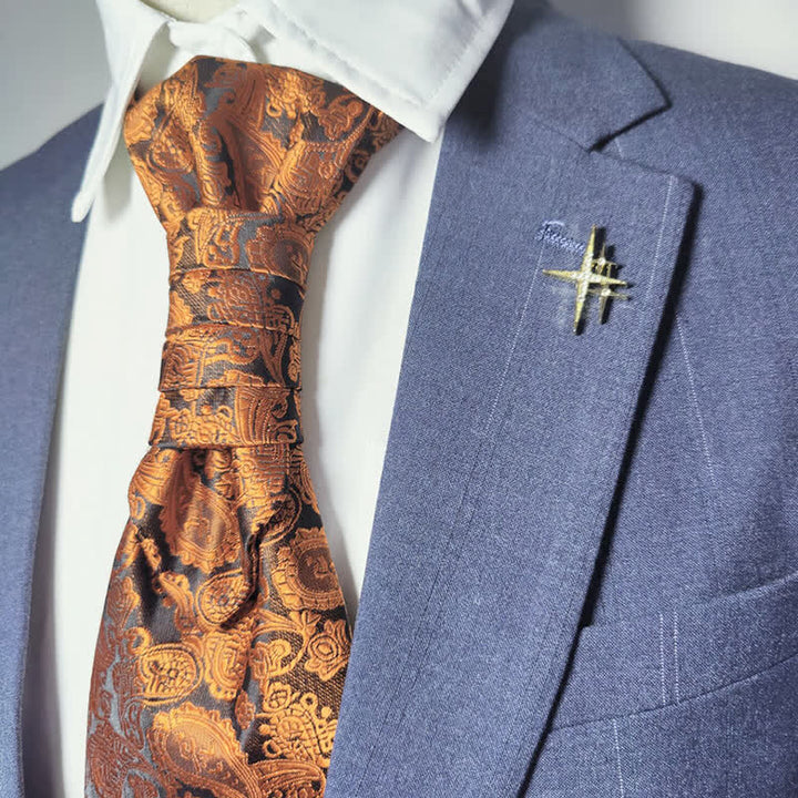 Corbata de caballero con estampado de cachemira para fiesta de negocios, preanudada
